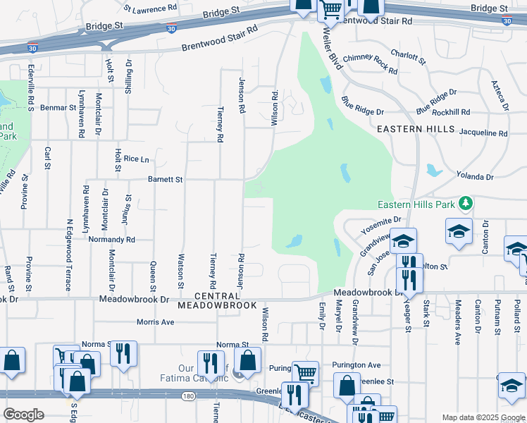 map of restaurants, bars, coffee shops, grocery stores, and more near 2001 Jenson Road in Fort Worth