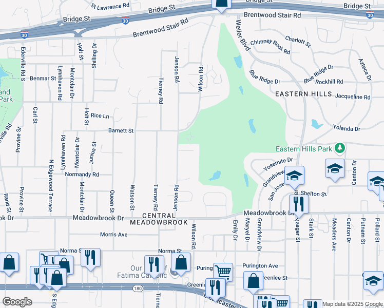 map of restaurants, bars, coffee shops, grocery stores, and more near 2001 Jenson Road in Fort Worth