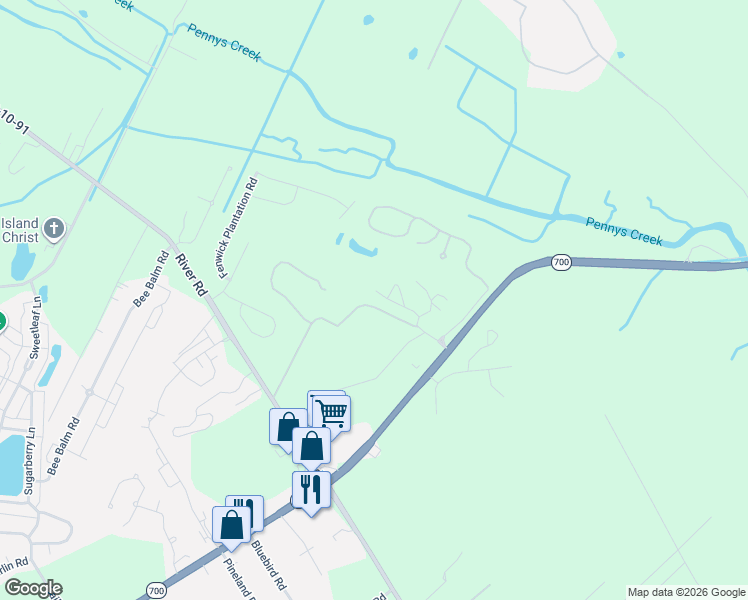 map of restaurants, bars, coffee shops, grocery stores, and more near 30 Fenwick Hall Allee in Johns Island