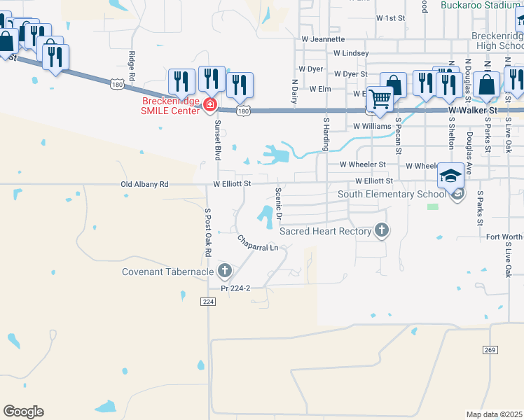 map of restaurants, bars, coffee shops, grocery stores, and more near 103 North Mitchel Street in Breckenridge