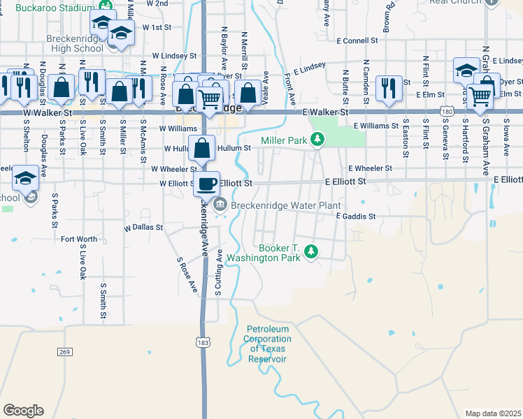 map of restaurants, bars, coffee shops, grocery stores, and more near 613 George Avenue in Breckenridge
