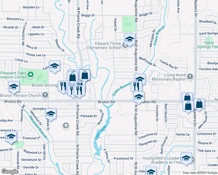 map of restaurants, bars, coffee shops, grocery stores, and more near 9324 Havencove Drive in Dallas