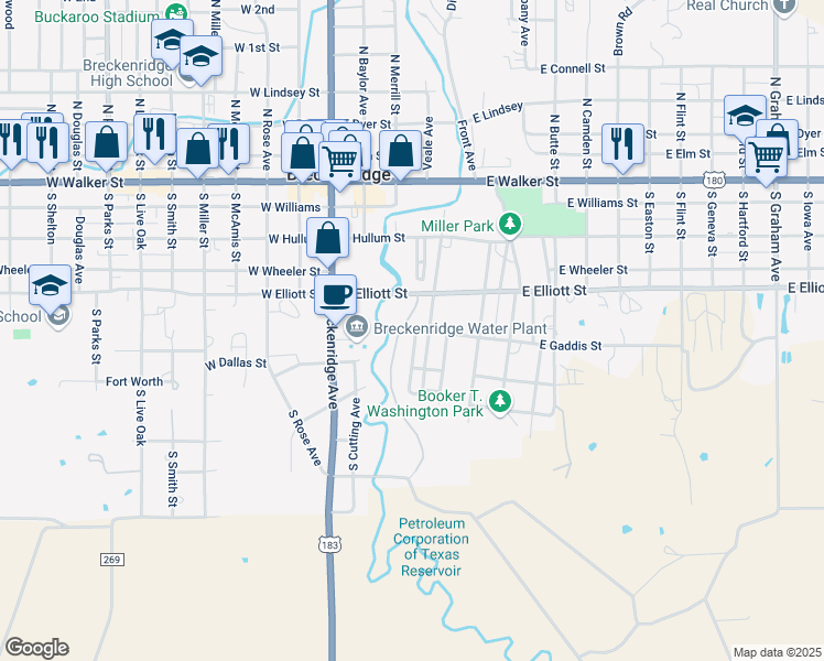 map of restaurants, bars, coffee shops, grocery stores, and more near 613 George Avenue in Breckenridge