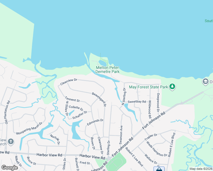 map of restaurants, bars, coffee shops, grocery stores, and more near 704 Clearview Drive in Charleston
