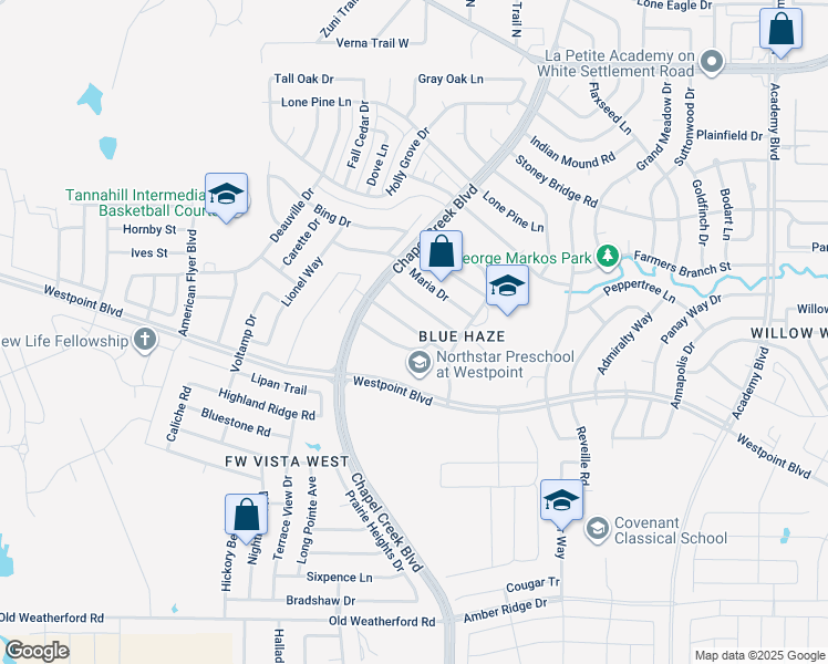 map of restaurants, bars, coffee shops, grocery stores, and more near 10229 Sunset View Drive in Fort Worth
