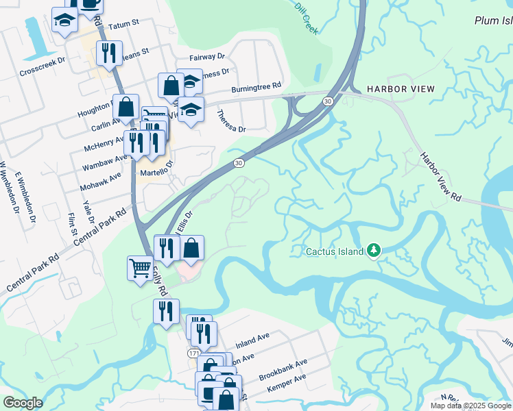 map of restaurants, bars, coffee shops, grocery stores, and more near 9 Daniel Ellis Drive in Charleston