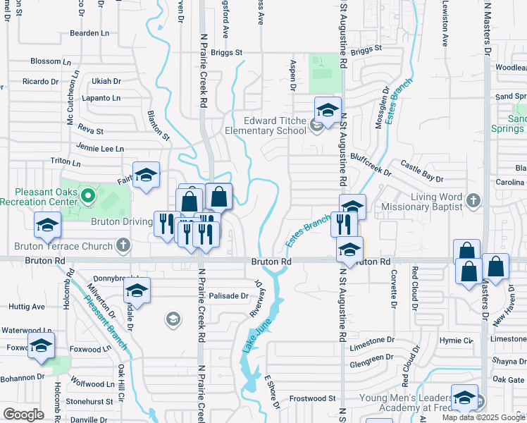 map of restaurants, bars, coffee shops, grocery stores, and more near 9324 Havencove Drive in Dallas