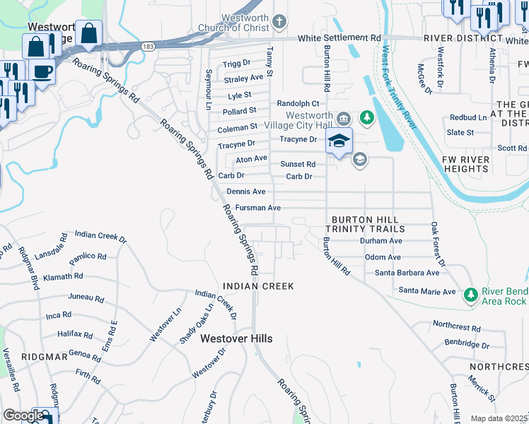 map of restaurants, bars, coffee shops, grocery stores, and more near 5809 Fursman Avenue in Fort Worth