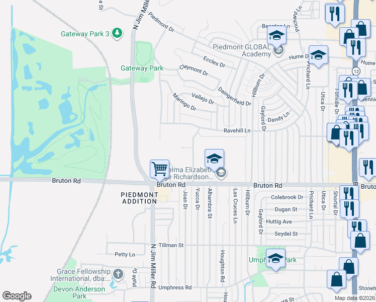 map of restaurants, bars, coffee shops, grocery stores, and more near 2179 Mack Circle in Dallas