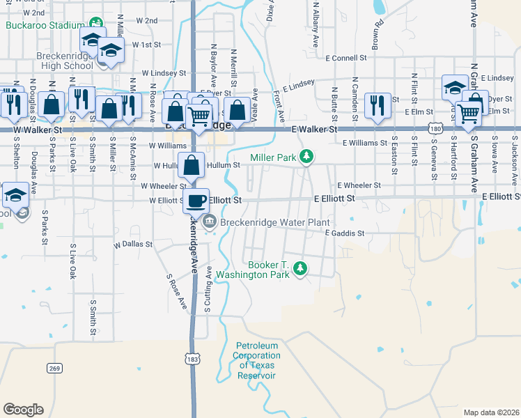 map of restaurants, bars, coffee shops, grocery stores, and more near 601 James Avenue in Breckenridge