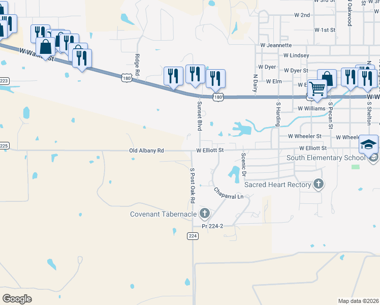 map of restaurants, bars, coffee shops, grocery stores, and more near 1901 West Elliott Street in Breckenridge