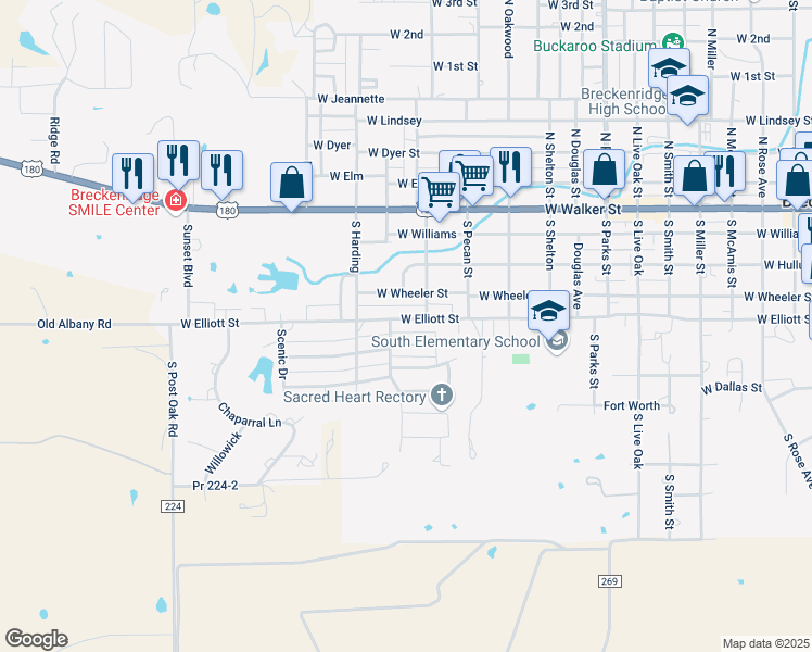 map of restaurants, bars, coffee shops, grocery stores, and more near 1304 Sycamore Street in Breckenridge
