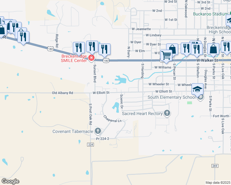 map of restaurants, bars, coffee shops, grocery stores, and more near 103 North Mitchel Street in Breckenridge