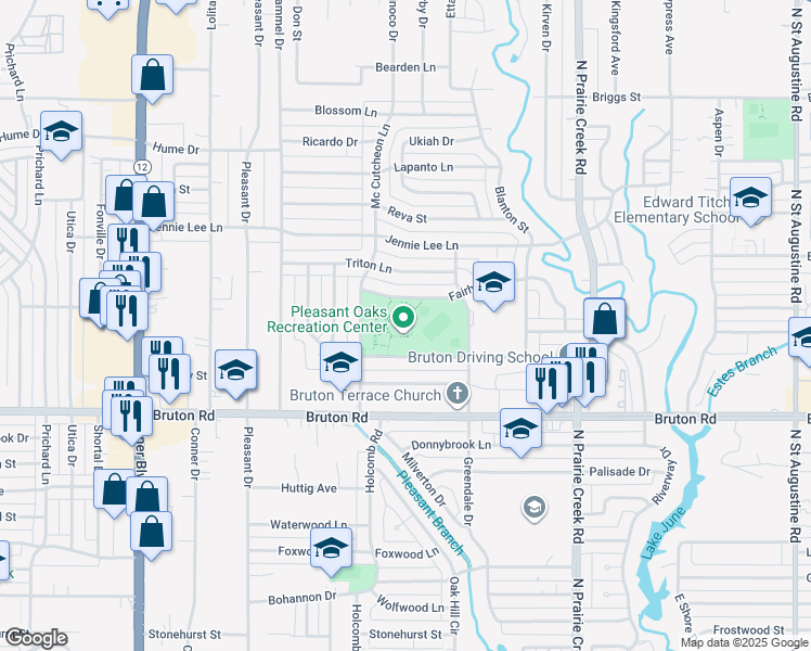 map of restaurants, bars, coffee shops, grocery stores, and more near 8701 Greenmound Avenue in Dallas