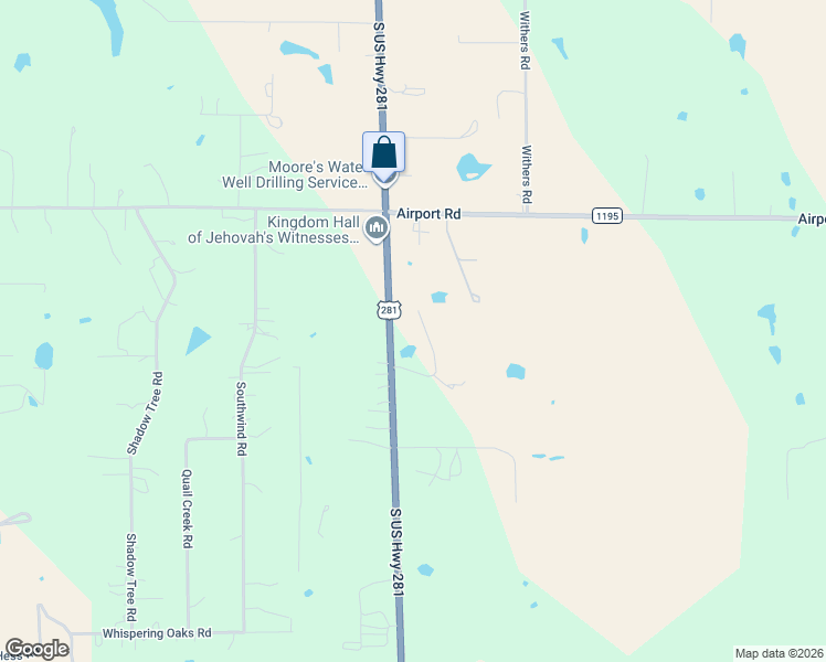 map of restaurants, bars, coffee shops, grocery stores, and more near 295 Lone Oak Road in Mineral Wells