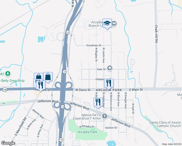 map of restaurants, bars, coffee shops, grocery stores, and more near 918 North Tillery Avenue in Dallas