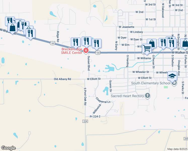 map of restaurants, bars, coffee shops, grocery stores, and more near 1610 West Elliott Street in Breckenridge