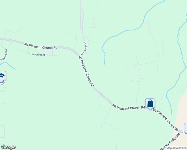 map of restaurants, bars, coffee shops, grocery stores, and more near 5385 Mount Pleasant Church Road in Macon