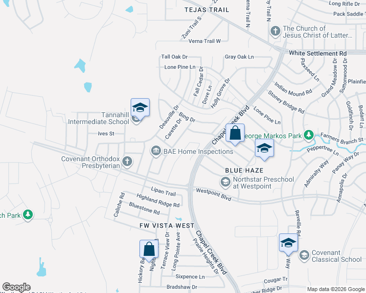 map of restaurants, bars, coffee shops, grocery stores, and more near 729 Lionel Way in Fort Worth
