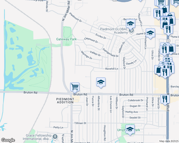 map of restaurants, bars, coffee shops, grocery stores, and more near 2221 Mack Lane in Dallas