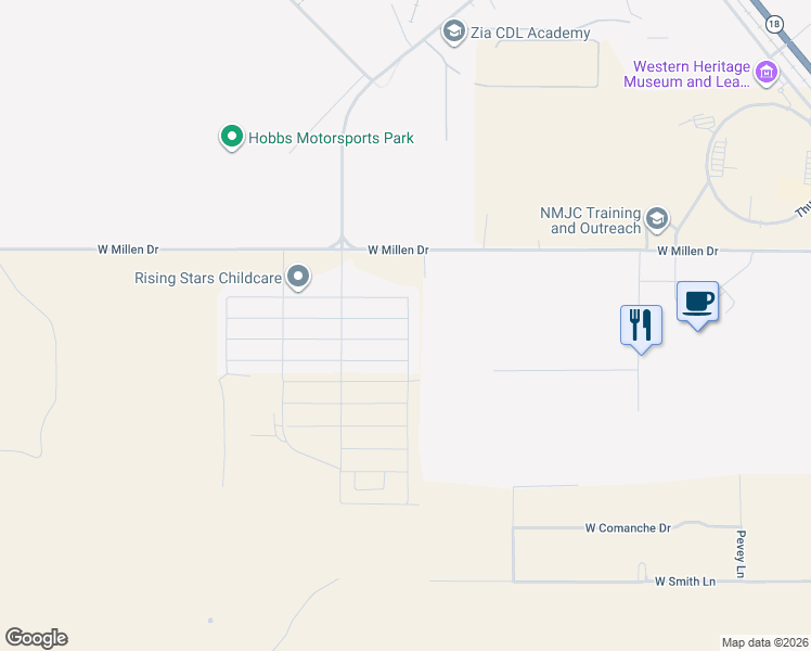 map of restaurants, bars, coffee shops, grocery stores, and more near 4719 West Dark Horse Road in Hobbs