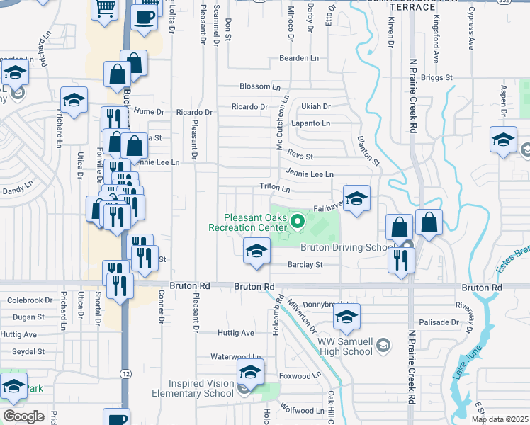 map of restaurants, bars, coffee shops, grocery stores, and more near 2309 Mc Cutcheon Lane in Dallas