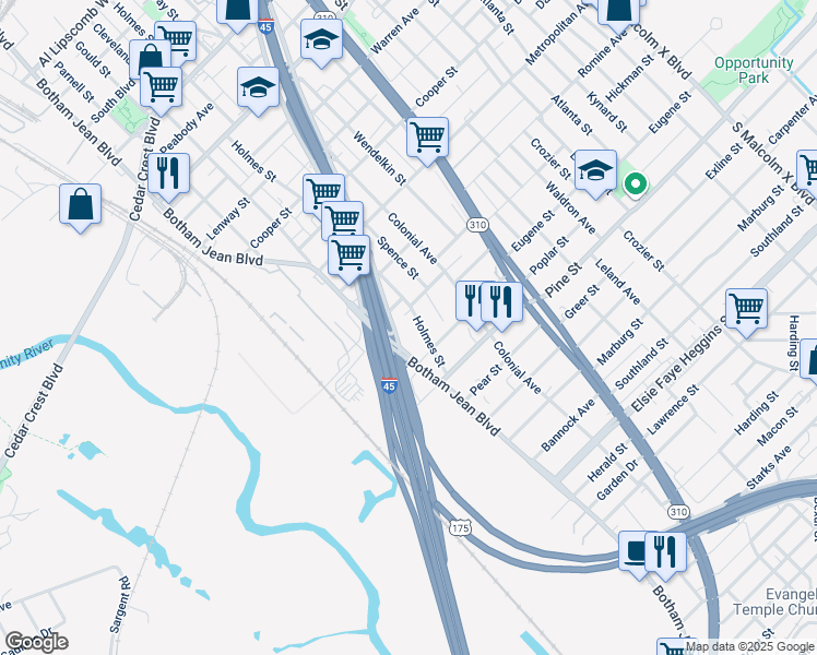 map of restaurants, bars, coffee shops, grocery stores, and more near 3917 Holmes Street in Dallas