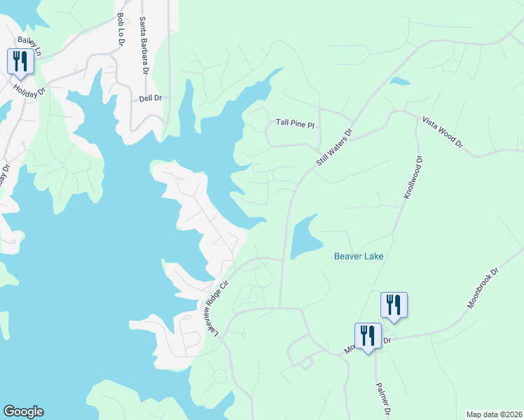 map of restaurants, bars, coffee shops, grocery stores, and more near 43 South Turkey Trot Road in Dadeville