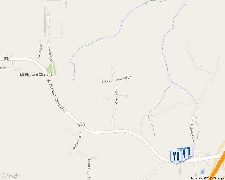 map of restaurants, bars, coffee shops, grocery stores, and more near 131 Aspen Drive in Macon