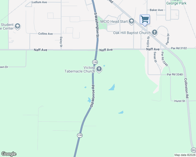 map of restaurants, bars, coffee shops, grocery stores, and more near 8298-8590 Old Monroe Road in Bastrop