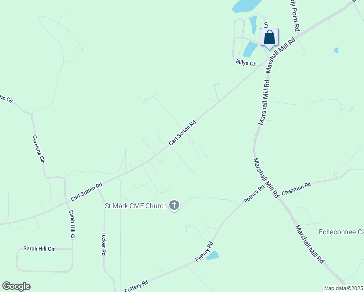 map of restaurants, bars, coffee shops, grocery stores, and more near 3014 Carl Sutton Road in Lizella