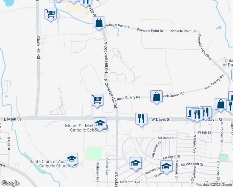 map of restaurants, bars, coffee shops, grocery stores, and more near 444 North Cockrell Hill Road in Dallas