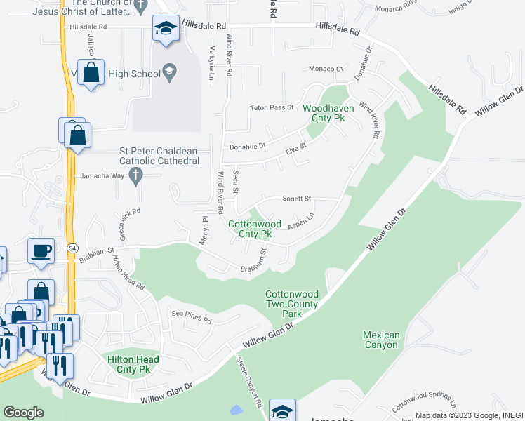 map of restaurants, bars, coffee shops, grocery stores, and more near 1906 Aspen Lane in El Cajon