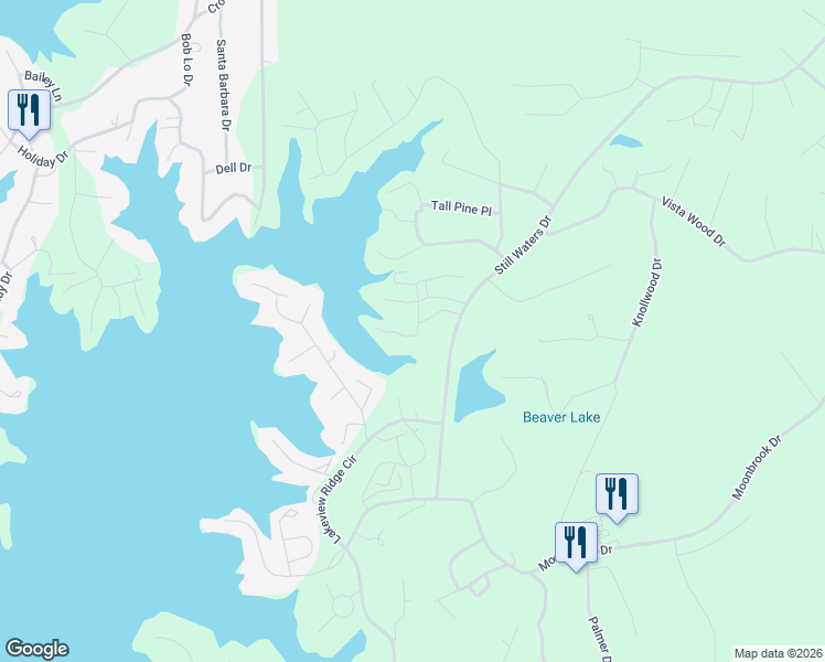 map of restaurants, bars, coffee shops, grocery stores, and more near 43 South Turkey Trot Road in Dadeville