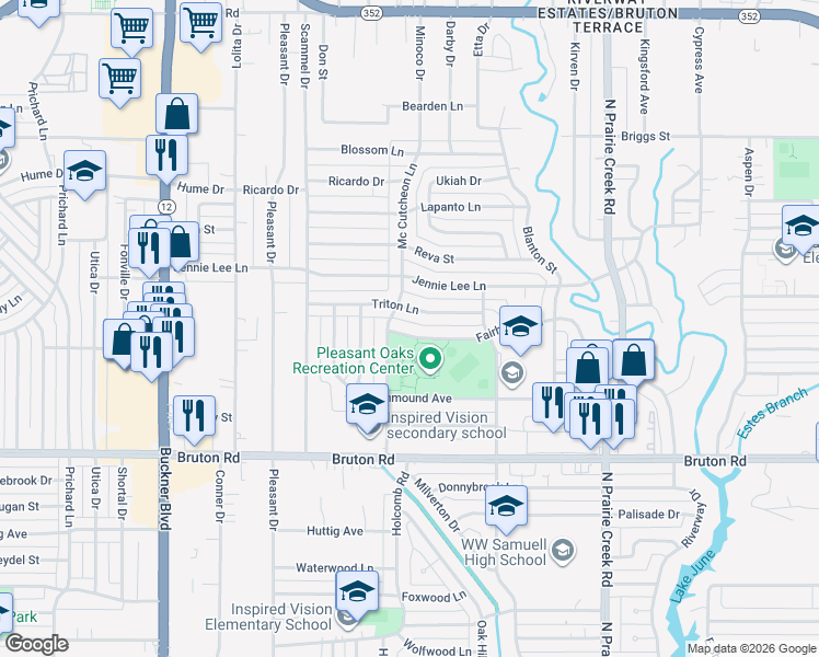 map of restaurants, bars, coffee shops, grocery stores, and more near 8621 Fairhaven Lane in Dallas