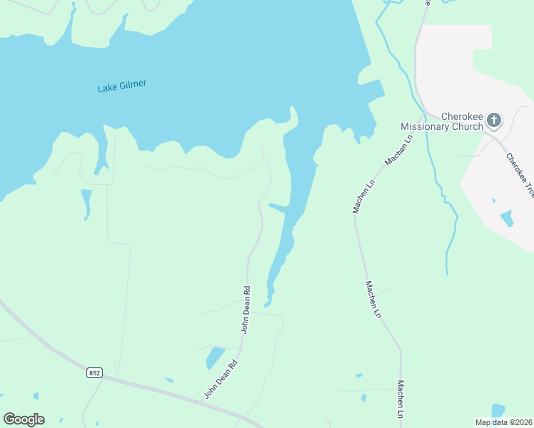 map of restaurants, bars, coffee shops, grocery stores, and more near John Dean Road in Gilmer