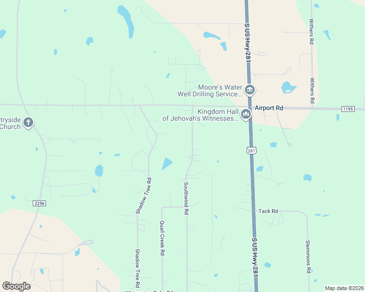 map of restaurants, bars, coffee shops, grocery stores, and more near 224 Southwind Road in Mineral Wells