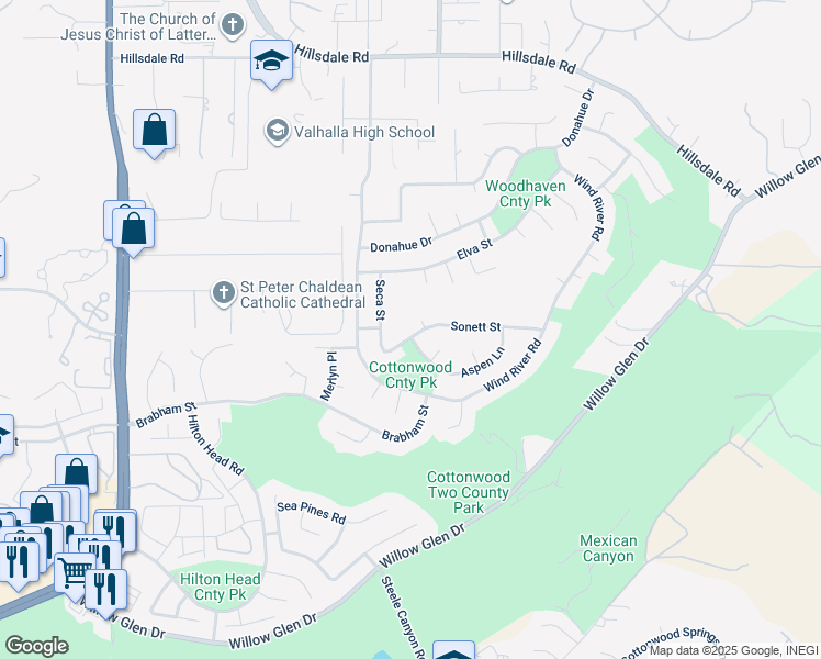 map of restaurants, bars, coffee shops, grocery stores, and more near 1906 Aspen Lane in El Cajon