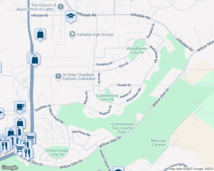 map of restaurants, bars, coffee shops, grocery stores, and more near 1906 Aspen Lane in El Cajon