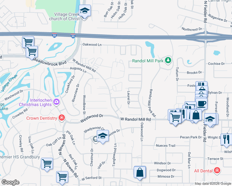 map of restaurants, bars, coffee shops, grocery stores, and more near 2013 Fleur De Lis Court in Arlington