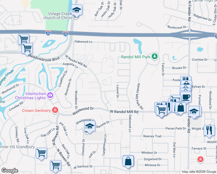 map of restaurants, bars, coffee shops, grocery stores, and more near 2107 Fleur De Lis Court in Arlington
