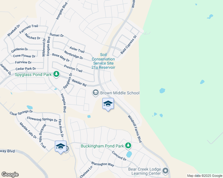 map of restaurants, bars, coffee shops, grocery stores, and more near 4450 Elderberry Street in Forney