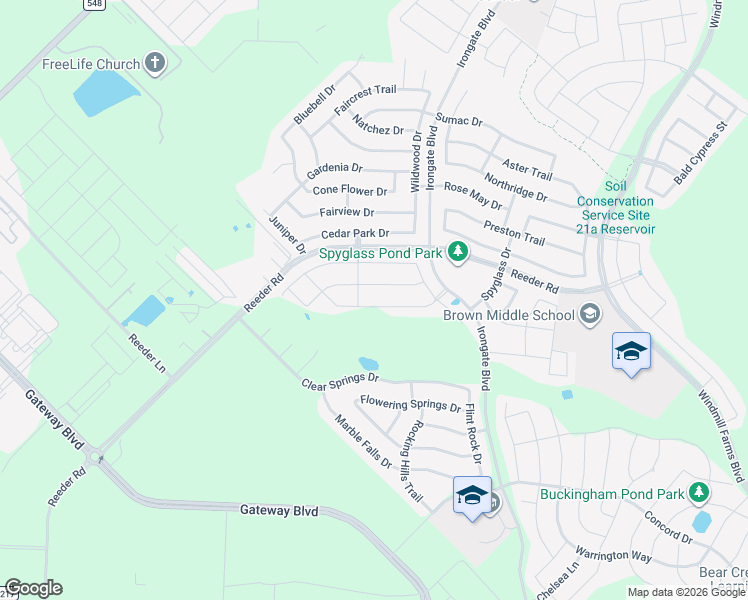 map of restaurants, bars, coffee shops, grocery stores, and more near 4224 Calla Drive in Forney