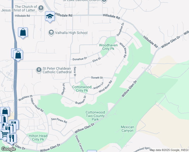 map of restaurants, bars, coffee shops, grocery stores, and more near 2042 Capri Court in El Cajon