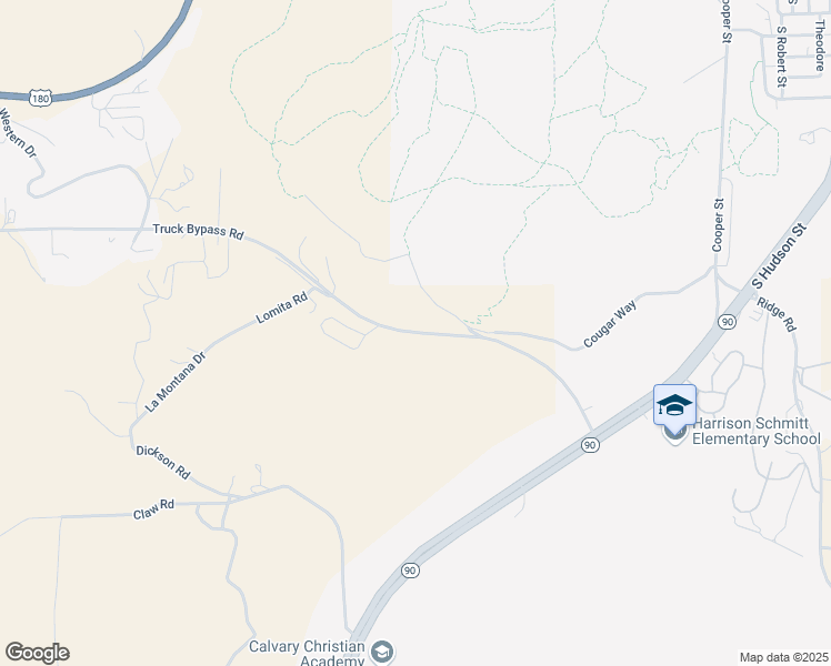 map of restaurants, bars, coffee shops, grocery stores, and more near Truck Bypass Road in Silver City