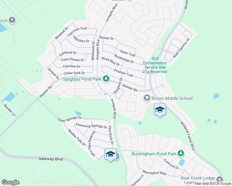 map of restaurants, bars, coffee shops, grocery stores, and more near 3003 Spyglass Drive in Forney