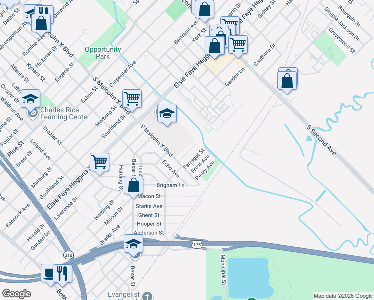 map of restaurants, bars, coffee shops, grocery stores, and more near 2837 Oakdale Street in Dallas