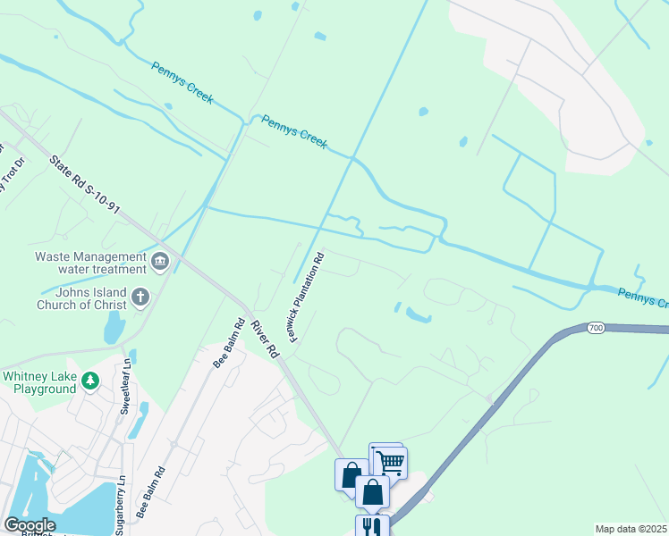 map of restaurants, bars, coffee shops, grocery stores, and more near 1516 Royal Colony Road in Johns Island