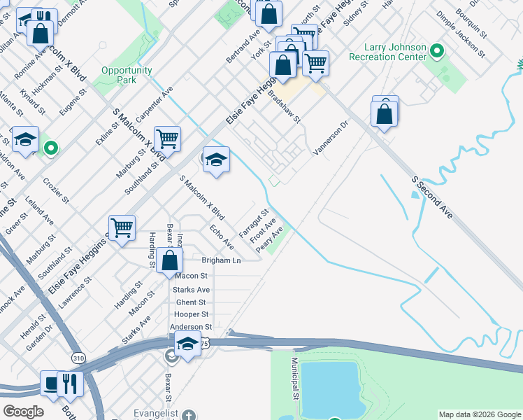 map of restaurants, bars, coffee shops, grocery stores, and more near 2874 Farragut Street in Dallas