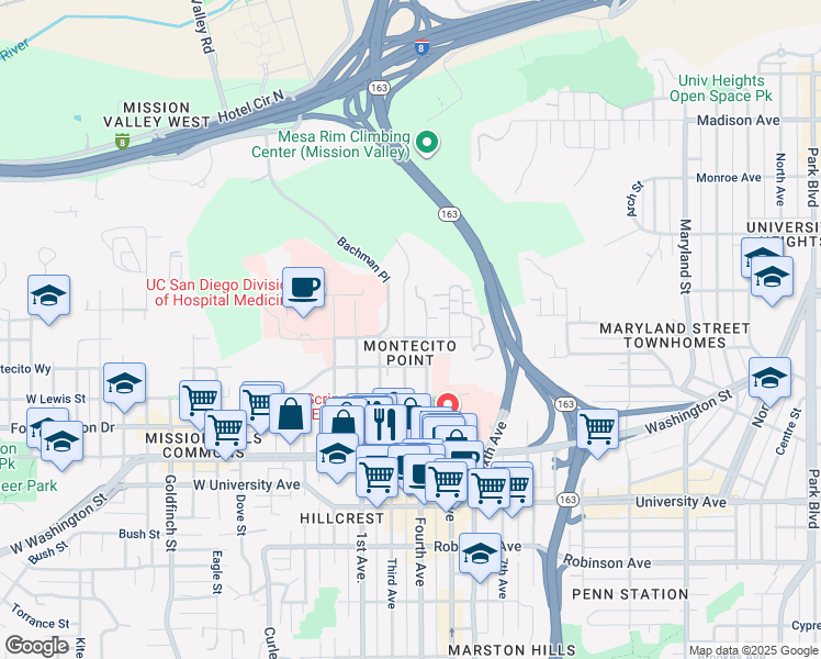 map of restaurants, bars, coffee shops, grocery stores, and more near 4209-15 Third Avenue in San Diego